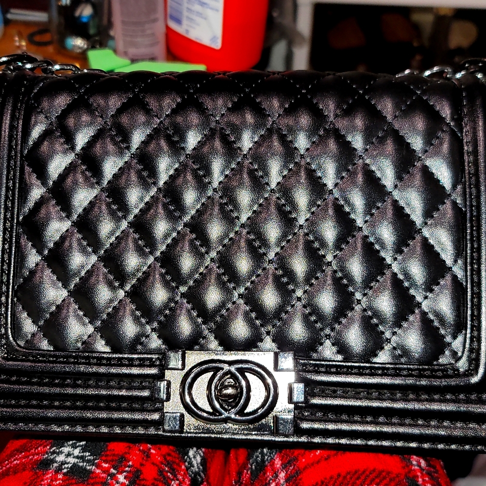 Quilted black purse
